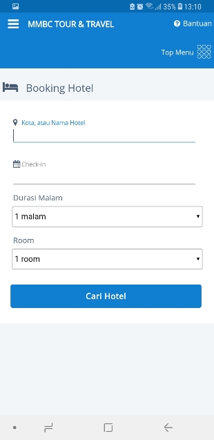 Aplikasi Hotel MMBC Travel